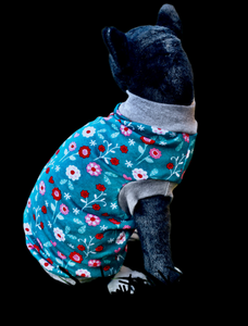 Sphynx Cat Clothes | Green Poppy Flowers Style