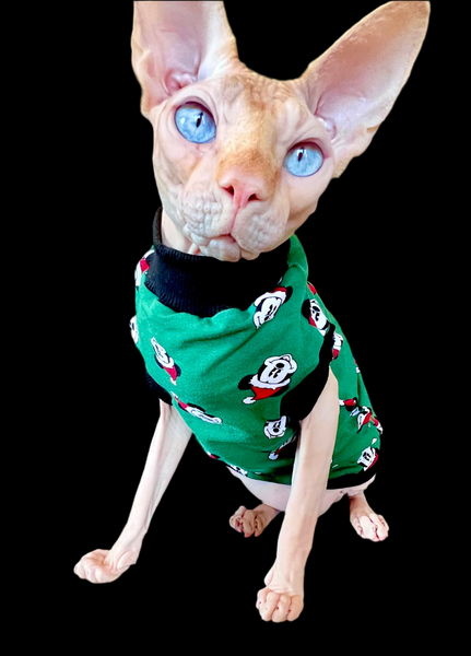 Sphynx Christmas Cat Clothes | Christmas M Mouse  Style