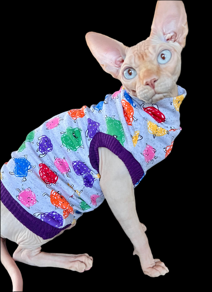 Sphynx Cat Clothes | Rainbow Squishy Style (chain NOT INCLUDED)