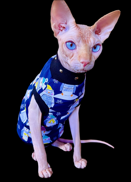 Sphynx Christmas Cat Clothes | Penguins Style