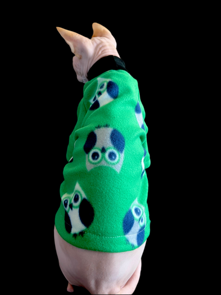 Owl Light Weight Fleece/Green Sleeves