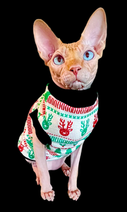 Sphynx Christmas Cat Clothes |  Christmas Thermal Style Deer