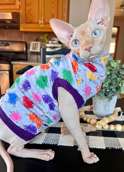 Sphynx Cat Clothes | Rainbow Squishy Style (chain NOT INCLUDED)