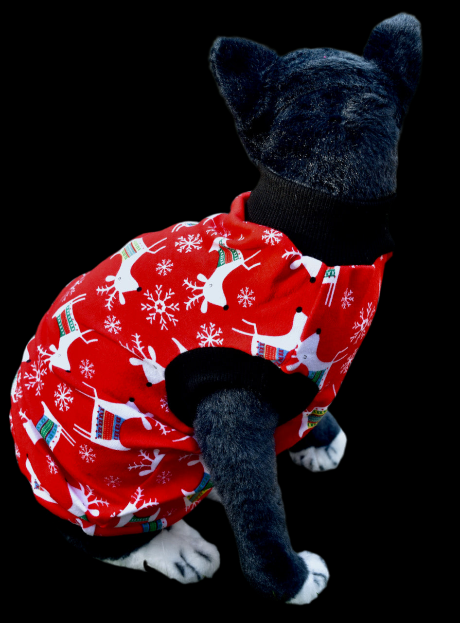 Sphynx Christmas Cat Clothes | Red Deer Style