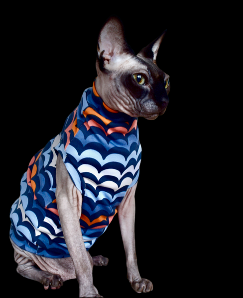 Sphynx Easter Cat Clothes |  Easter Egg Blues Style