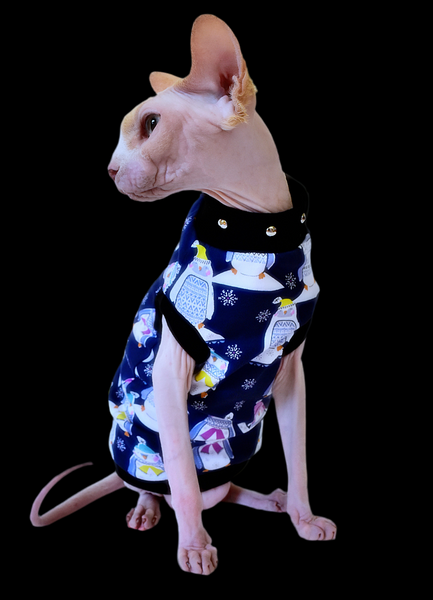 Sphynx Christmas Cat Clothes | Penguins Style