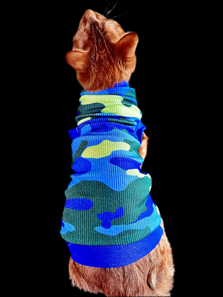 Sphynx Cat Clothes |   Blue Camo