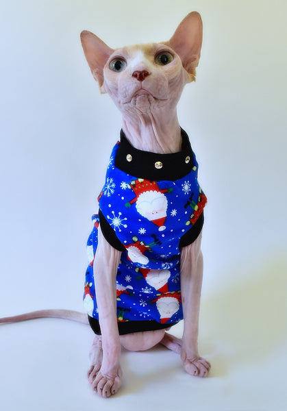 Sphynx Christmas Cat Clothes | Santa Rocks Style