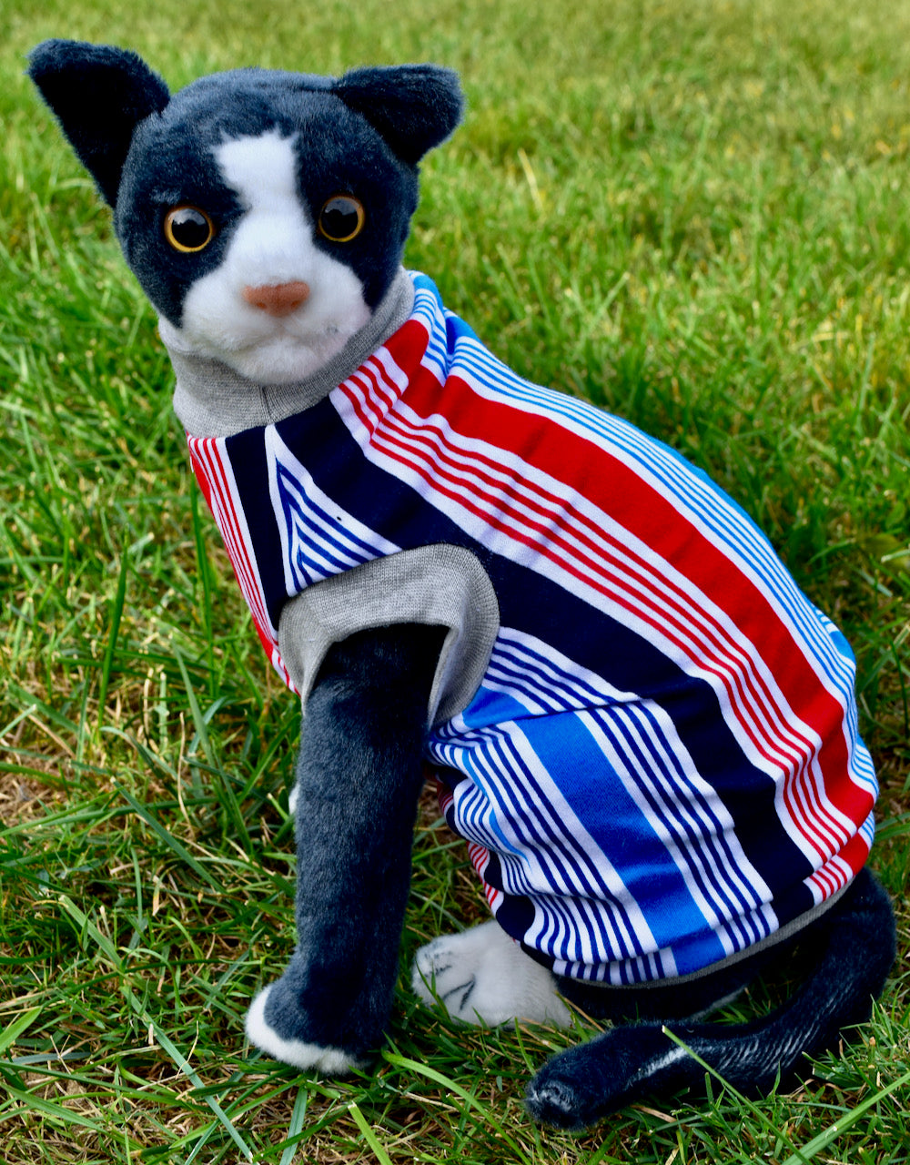 Sphynx Fourth Of July Cat Clothes | American Stripes Style