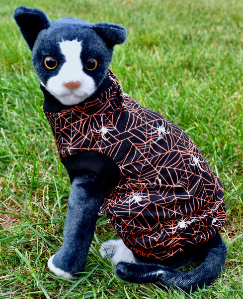 Sphynx Halloween Cat Clothing | Spider (NO STUDS) Style