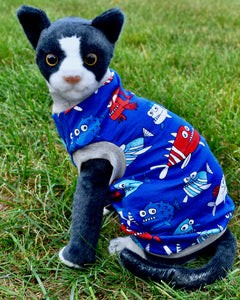 Sphynx Fourth Of July Cat Clothes | Shark Style