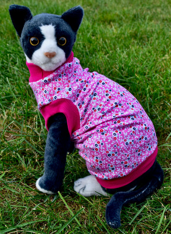 Sphynx Cat Clothes | Pink Vibe Flowers Style