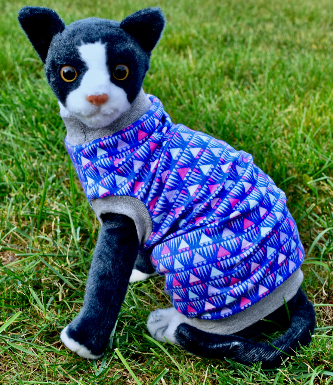 Sphynx Cat Clothes | Purple Diamonds Style