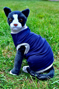 Sphynx Cat Clothes | Navy Studded Style