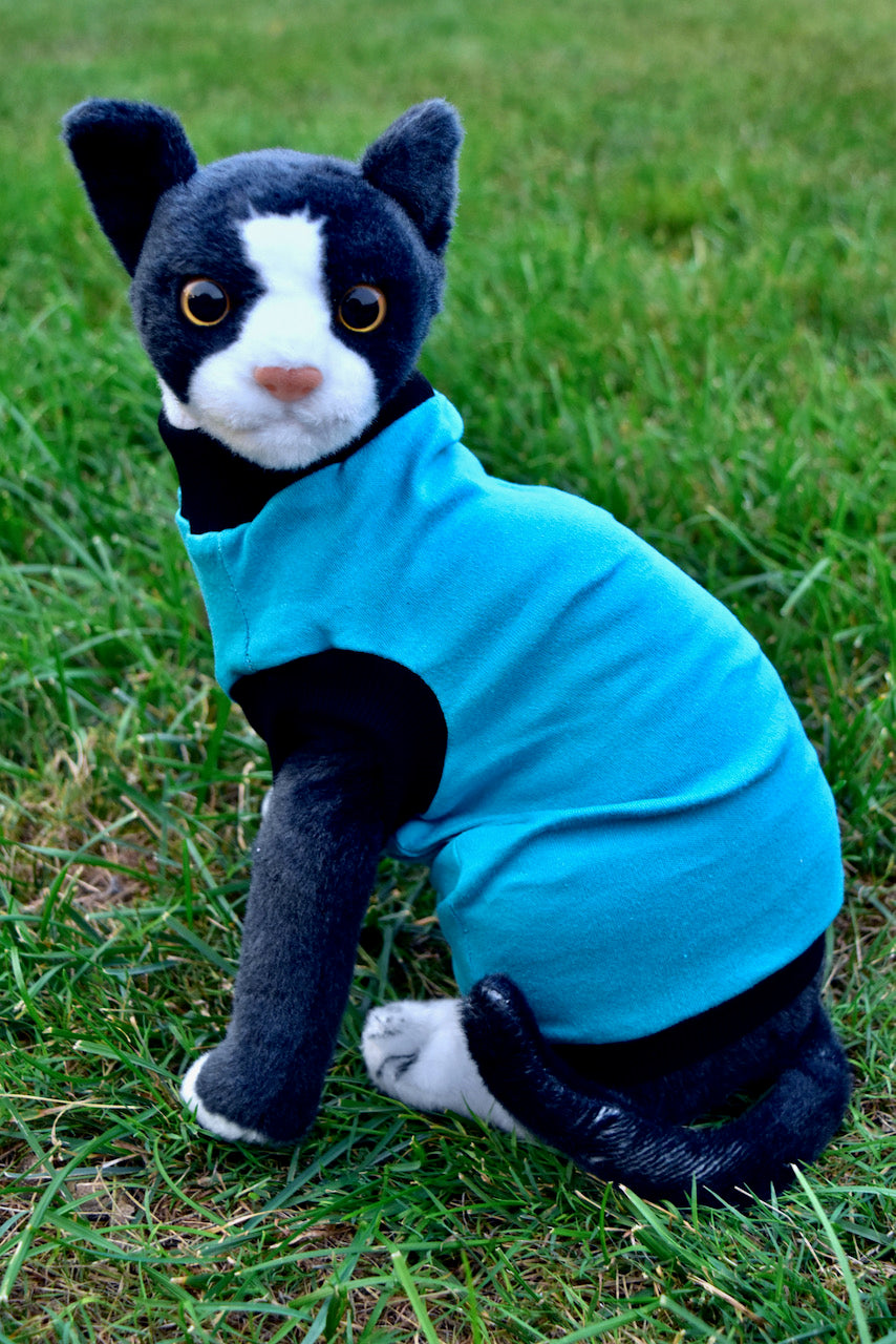 Sphynx Cat Clothes |  Blue Solid Style