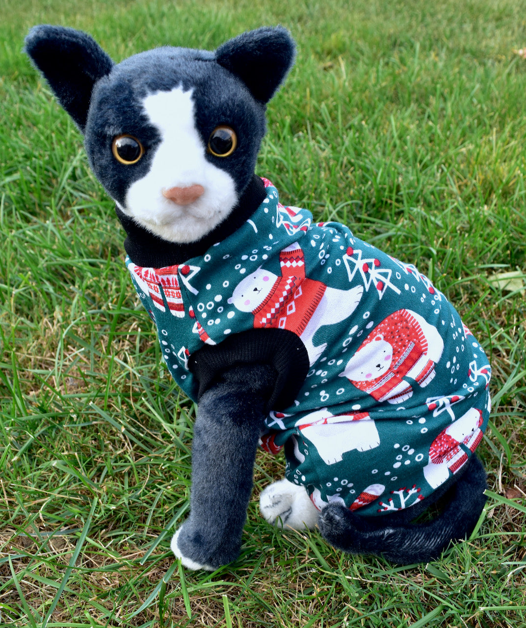 Sphynx Christmas Cat Clothes | Polar Bear (NO STUDS) Style