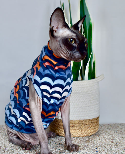 Sphynx Easter Cat Clothes |  Easter Egg Blues Style