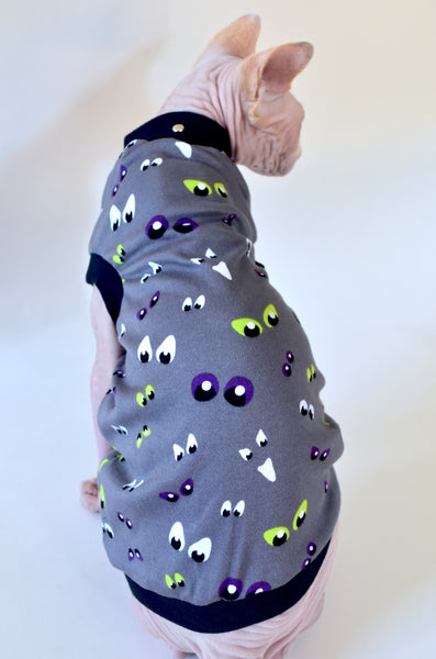 Sphynx Halloween Cat Clothing | Goblin Eyes Style